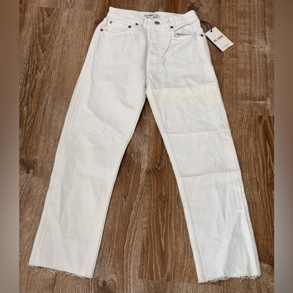 Re/done ultra high rise stove pipe Jeans